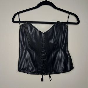 Faux leather GUESS corset top